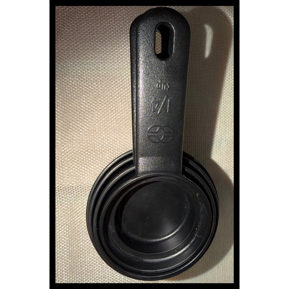 Calphalon Measuring Cups Set 4 Piece Black Plastic Kitchen Baking Essentials